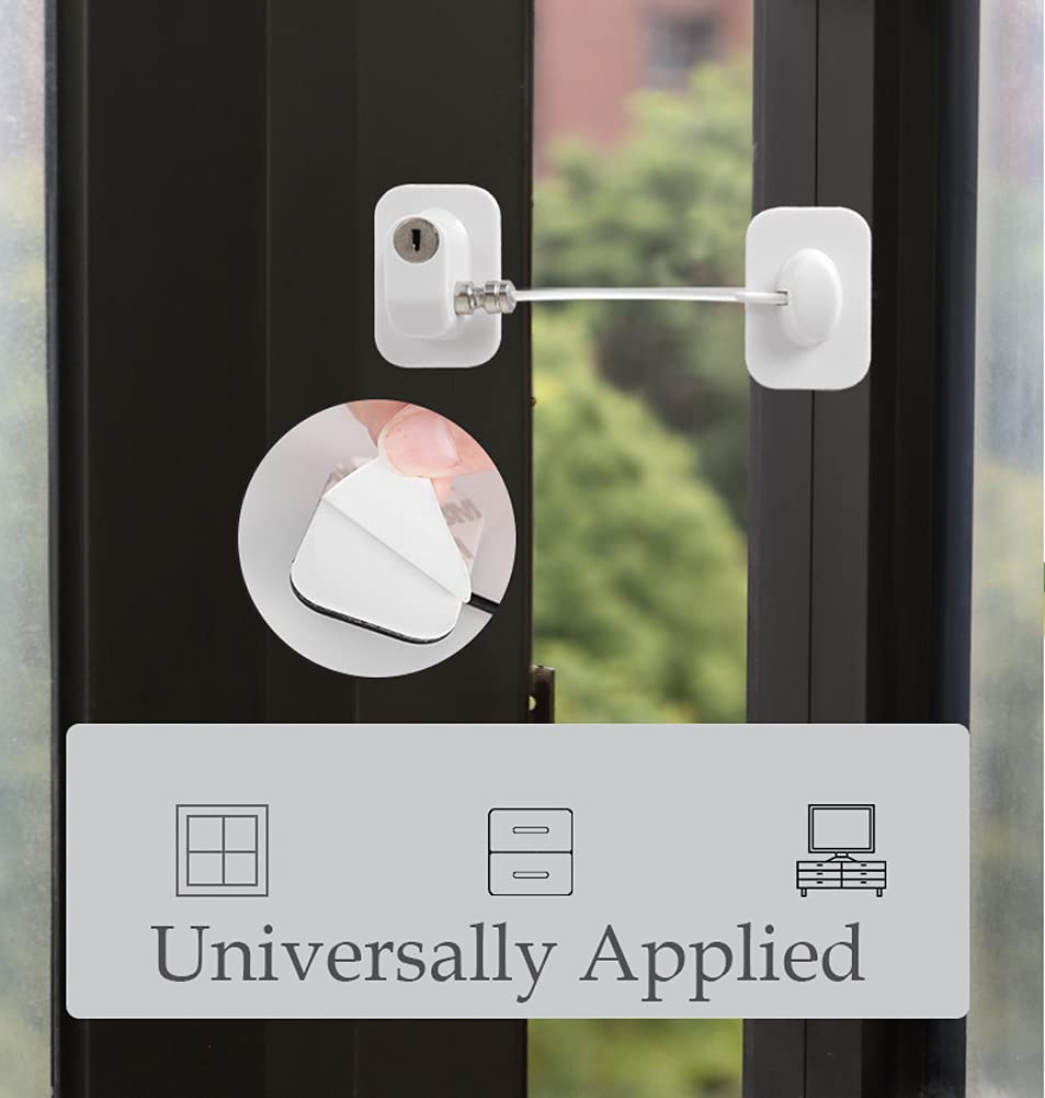 Blokada okna Zabezpieczenie przed dziećmi UPVC, Ogranicznik okna ze stopu aluminium z białym kluczem, opakowanie 4 i 8 szt(8 PCS)