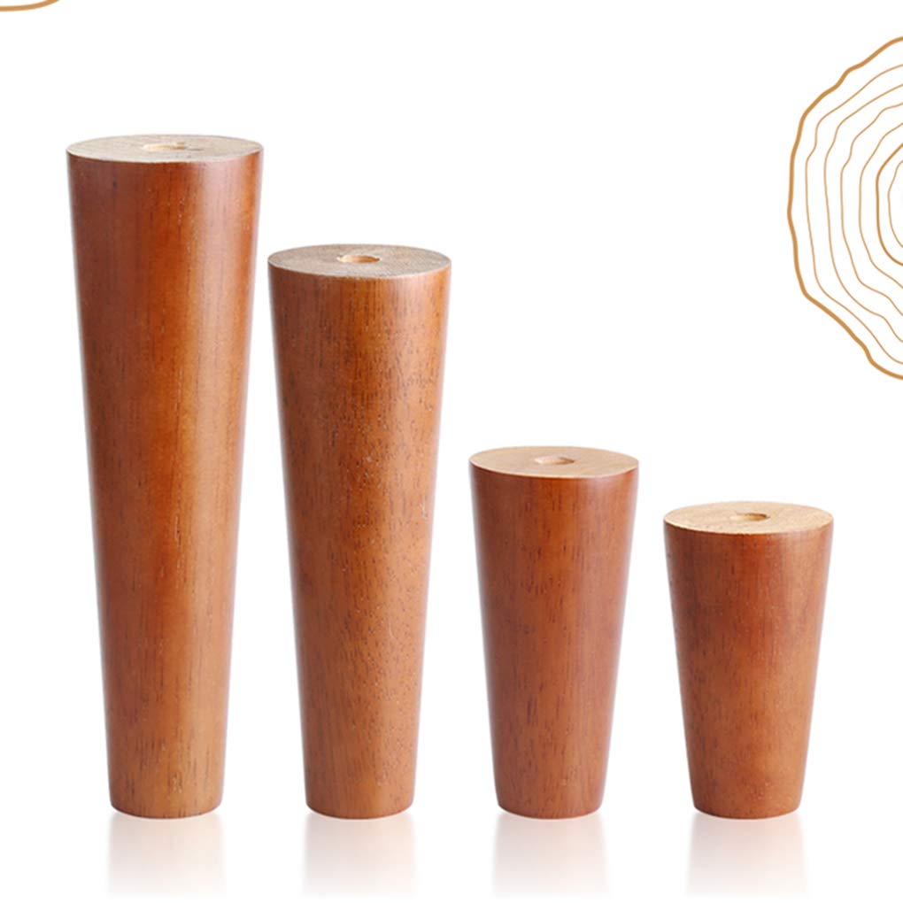 Set di 4 piedini conici per mobili in legno di noce, per divano, tavolo, letto, armadio, vite M8, 80 cm, migliora l'arredamento della tua casa con elegante elevazione