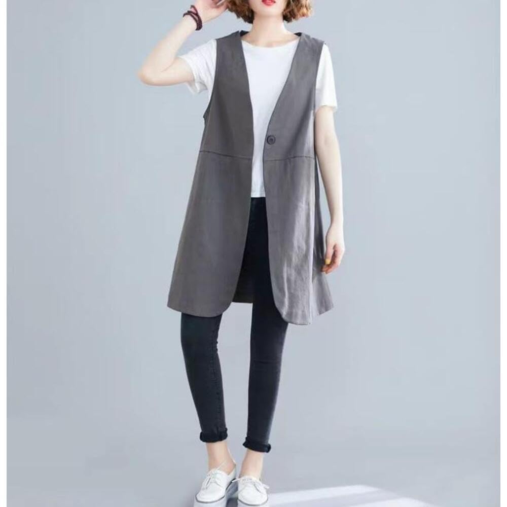 Amazon.co.jp: ジレ ベスト レディース 春夏秋 Mサイズ グレー