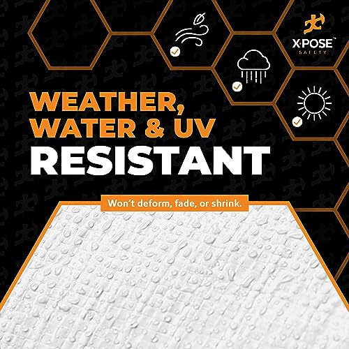 Image of Heavy Duty White Poly Tarp 5' X 7' - Multipurpose Protective Cover - Durable, Waterproof, Weather Proof, Rip and Tear Resistant - Extra Thick 12 Mil Polyethylene - by Xpose Safety