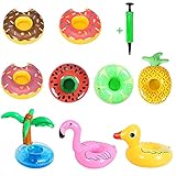 🌴Material de seguridad: el portavasos flotante está hecho de PVC ecológico de alta calidad. No tóxico, seguro, inofensivo para los niños, duradero y reutilizable.