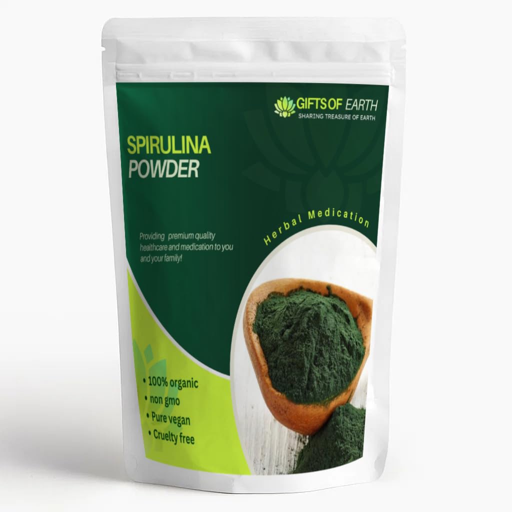 Organic Spirulina Powder – 100% Pure Vegan Superfood Supplement | Non-GMO, Cruelty-Free & Nutrient-Rich Green Algae | Natural Plant-Based Protein & Detox Support | Daily Health & Immunity Booster