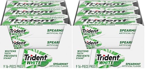 Image of Trident White Spearmint Sugar-Free Chewing Gum, 16 Count (Pack of 18)