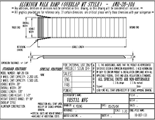 Vestil AWR-28-10A Aluminum Wheel Walk Ramp Overlapping Style 120 Inch X 28 Inch 2200 Lb. Capacity Silver thumb #3