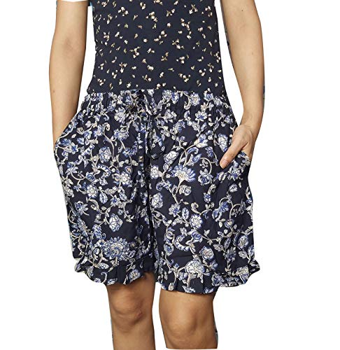 ukal Printed Women and Girls Cotton Short for Yoga, Daily Use Gym, Evening, Night Wear, Casual Wear (Colour : Dark Blue)-picture-41