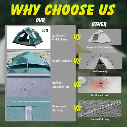 Carpa automática para camping 2-3 personas resistente al agua miniatura 6
