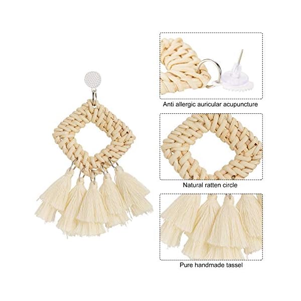4-Pairs-Rattan-Earrings-Lightweight-Geometric-Statement-Tassel-Woven-Bohemian-Earrings-Handmade-Straw-Wicker-Braid-Hoop-Drop-Dangle-Earrings-For-Women-Girls-Style-A 4 Pairs Rattan Earrings Lightweight Geometric Tassel Woven Bohemian Earrings Handmade Straw Wicker Braid Hoop Drop Dangle Earrings For Women Girls (Style A)