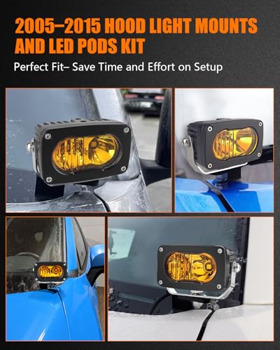 Kit luces LED 3" 50W con soportes para capot Tacoma 2005-2015 miniatura 2