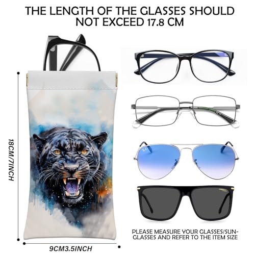 Image of 2 PCS Glasses Eyeglass Sunglasses Case Pouch Soft PU Leather Cute Aesthetic with Cleaning Cloth for Boys Men Man