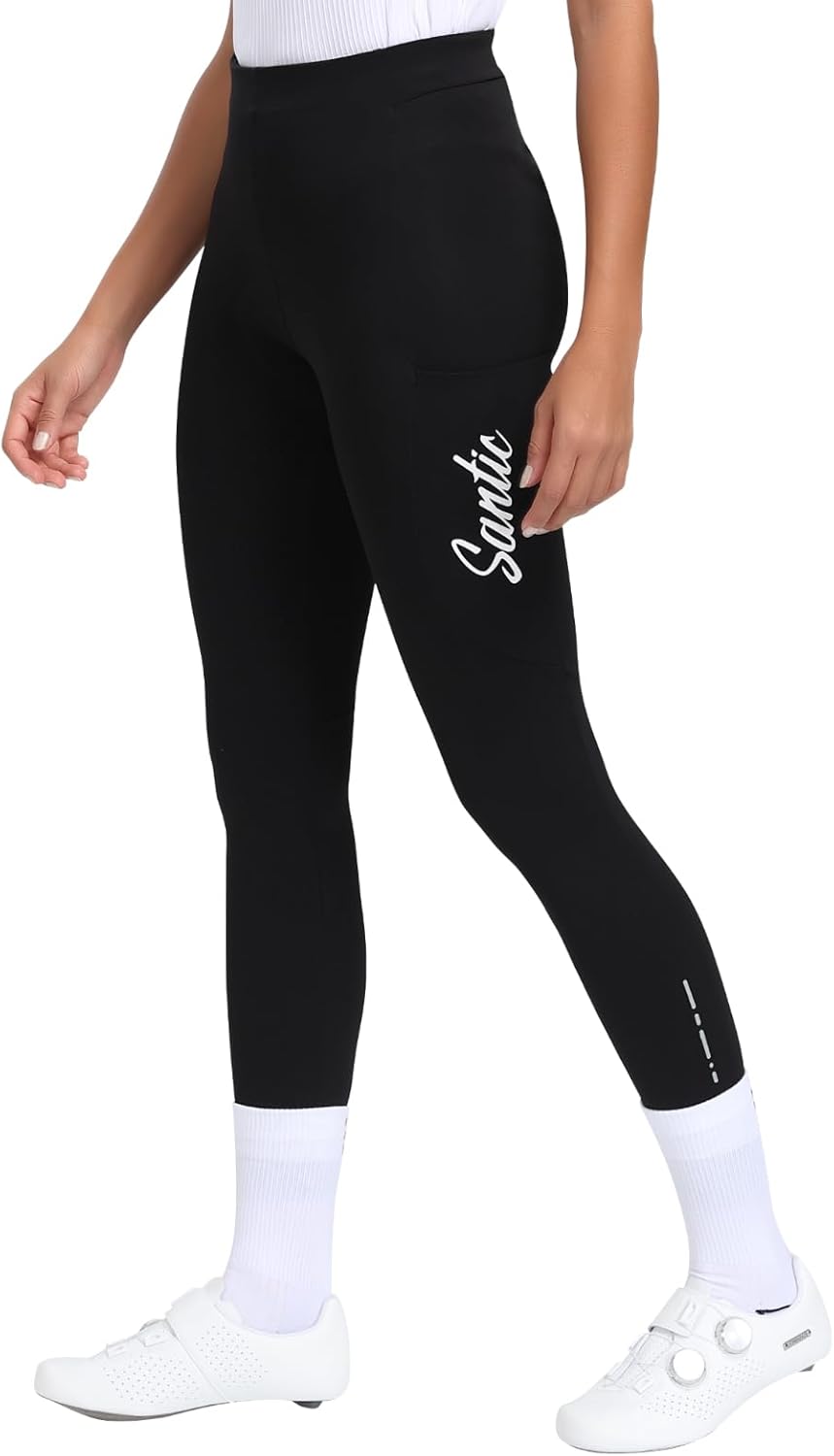 [サンティック] レディース サイクルパンツ 春夏 ロング 通気 弾力 サイクリングパンツ ロードバイク 自転車 パッド