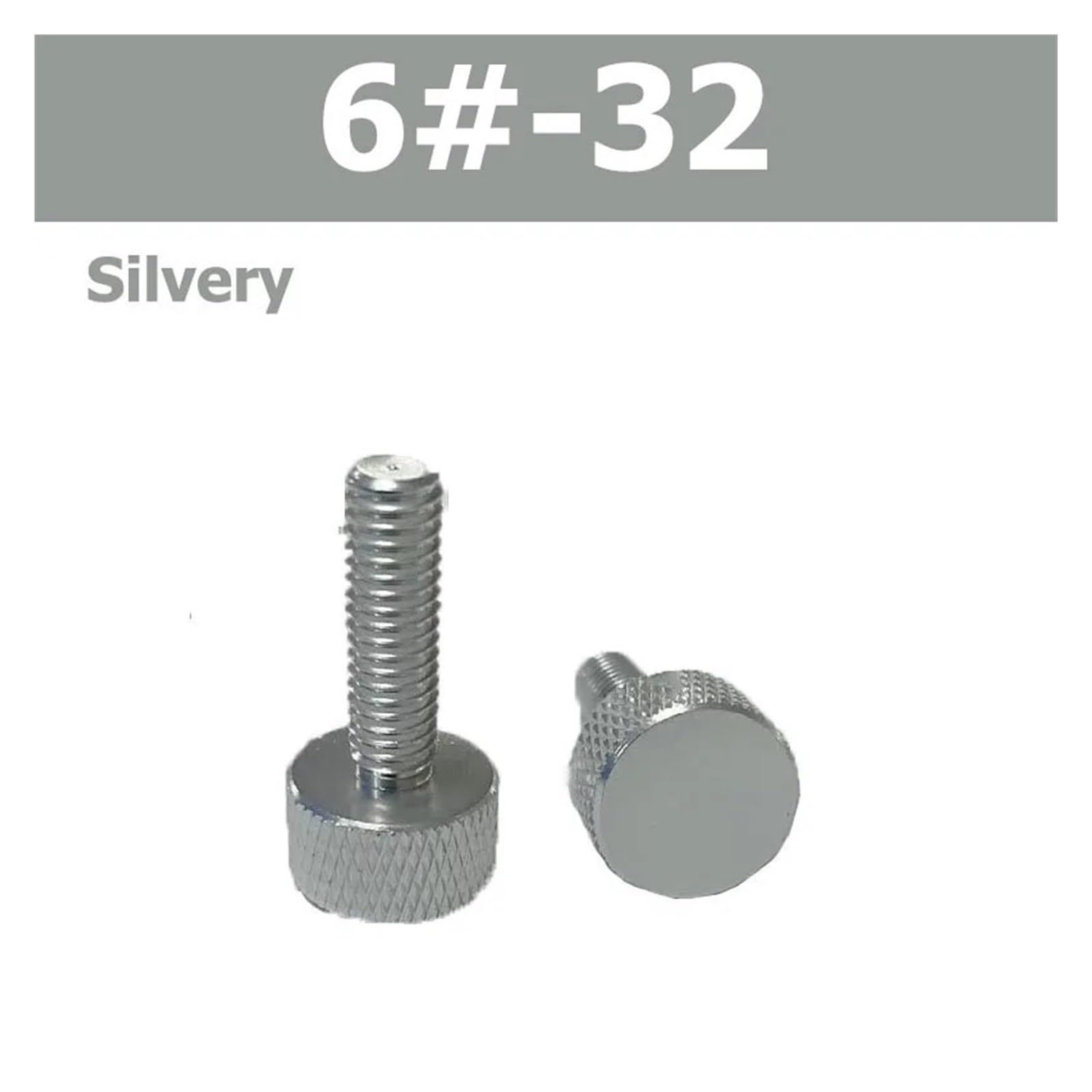 Generico 1-10 Pezzi 6#-32 Pannello Laterale colorato for Case del Computer Disco Rigido Vite a serraggio Manuale Lunghezza 5-20 mm Viti a Testa zigrinata in Alluminio(Silvery,10PCS_20MM)