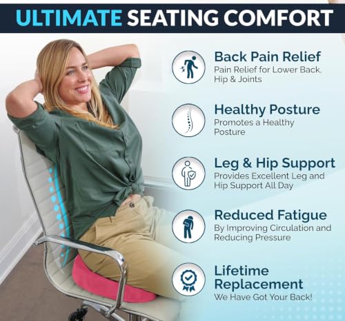 Image of ComfiLife Premium Gel & Memory Foam Seat Cushion - Doctor Recommended Office Chair Cushion, Car Seat Cushion - Chair Cushions for Back & Sciatica Pain Relief - Seat Cushions for Office & Desk (Pink)