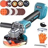 Cordless Angle Grinder Compatible with Makita 18V Battery (Not Included), Brushless motor, Lock-On Switch, 4-1/2' Blade, 3 Variable Speeds up to 7000 RPM, for Cutting, Grinding, Polishing