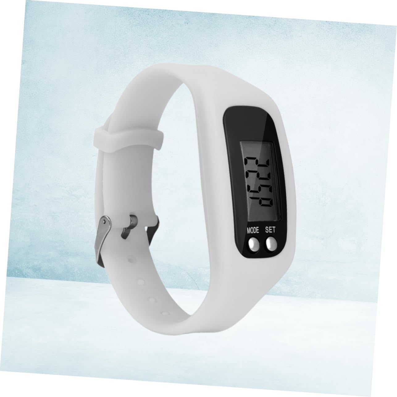 LED Multi Function Pedometer Watch for Sports Fitness Digital Calorie Monitoring Bracelet White for All Ages Encourages Active