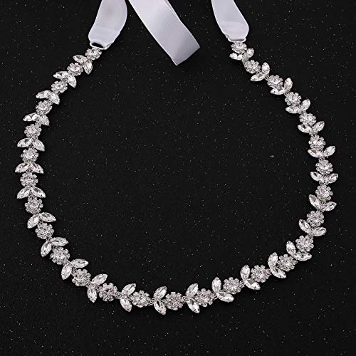 Thin Crystal Wedding Belt Bridal Belt Bridesmaid Sash with Rhinestones Pearls for Women Dress Accessories2