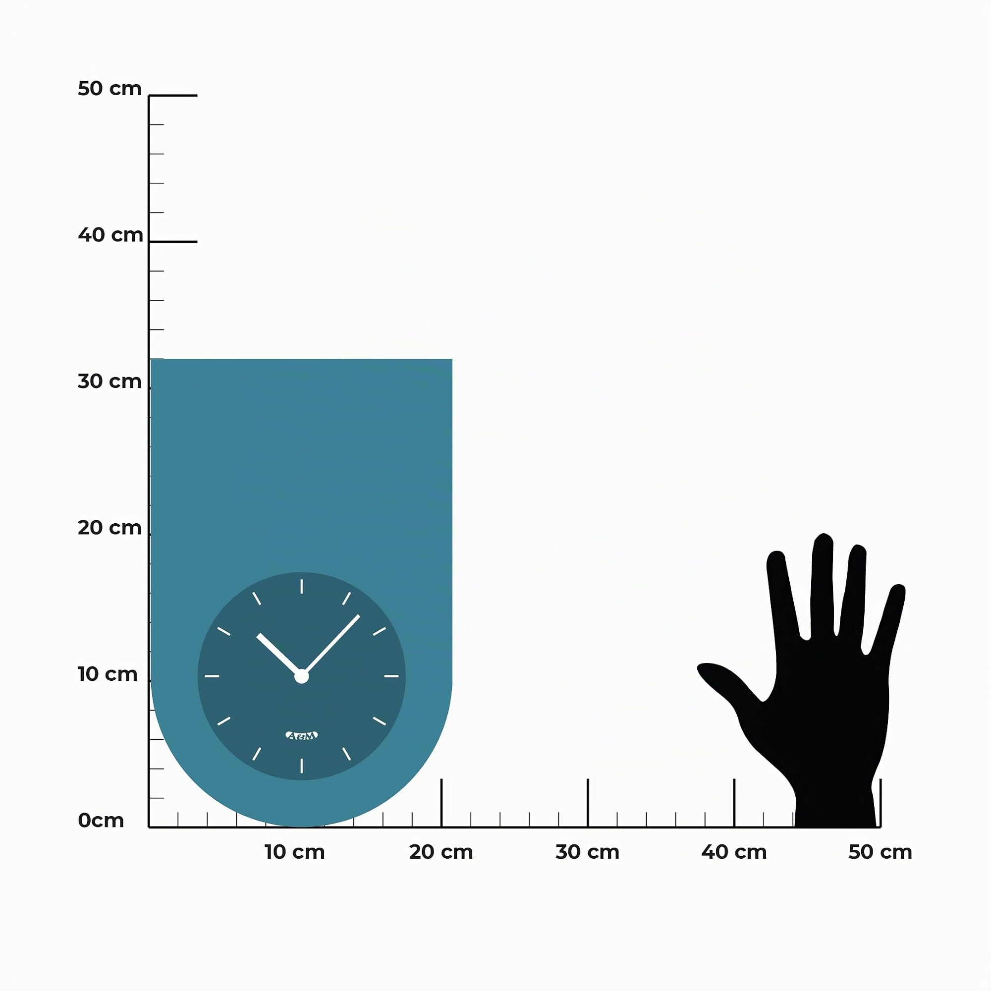 Arti & Mestieri Lembo - Orologio da parete di Design 100% Made in Italy - in Ferro, 21 x 32h cm (Ocra)