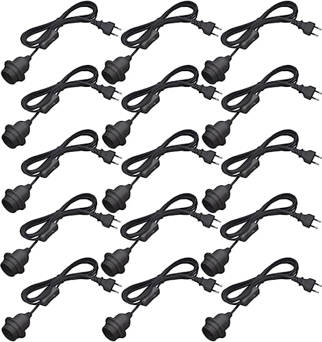 2x E27 Lampenfassung Mit Kabel & Schalter - 4m Kabel Für DIY Leuchten