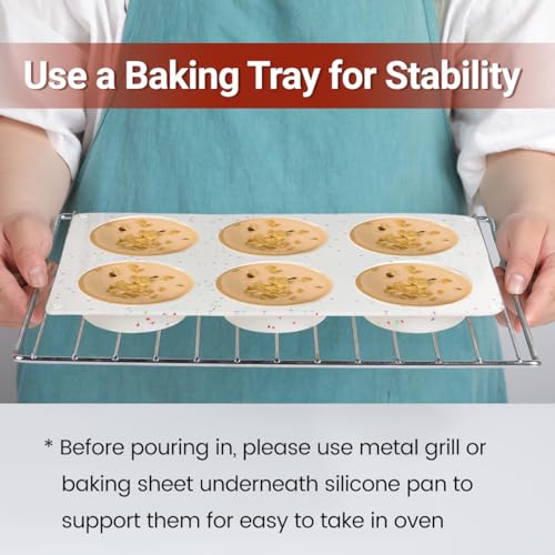 image for CAKETIME Muffin Top Pan, Silicone Egg Molds for Breakfast Sandwiches 3