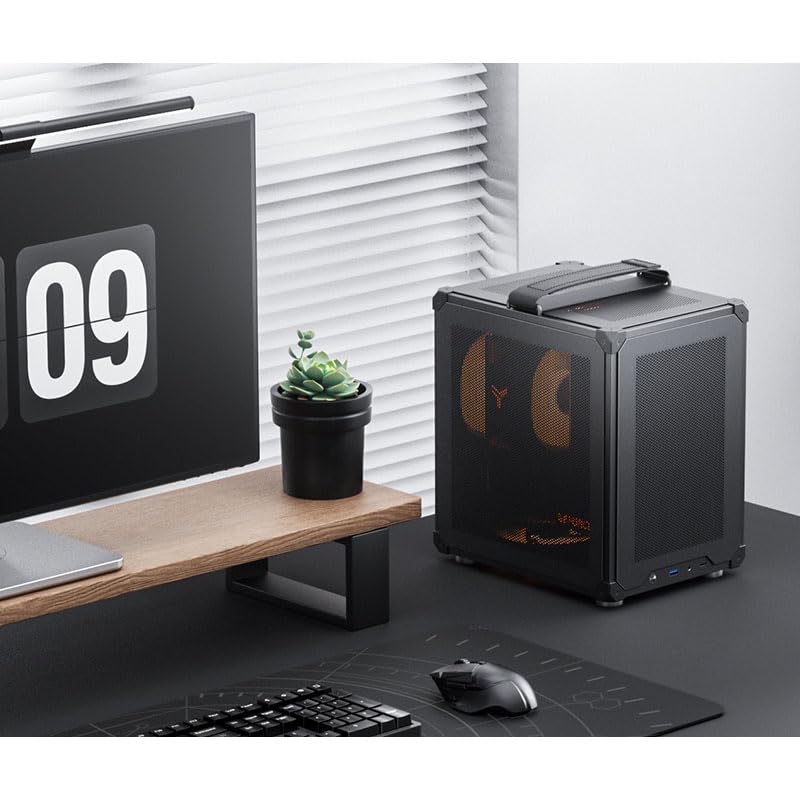 Jonsbo C6-ITX Case PC Mini-Tower Nero – compatto, Mini-ITX, GPU fino a 255 mm, dissipatore CPU fino a 75 mm, fino a 3 ventole, USB-C frontale I/O
