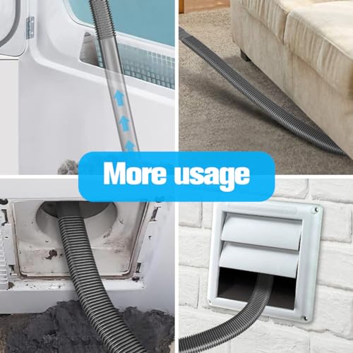 Image of Dryer Vent Cleaner Kit Compatible with Dyson V7 V8 V10 V11 V12 V15, Vacuum Attachment Dryer Vent Lint Remover Hose Attachment - grey