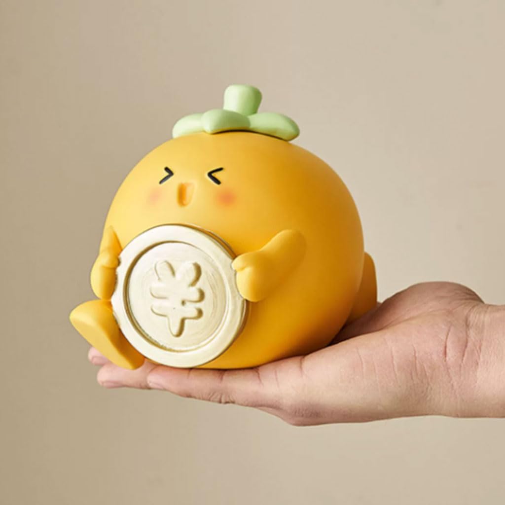 再利用できる かわいい貯金箱ソフトプラスチック貯蓄ボックスファッション装飾コイン瓶デスクトップ貯金箱開くことができます 固体 オレンジの貯金箱  デスクトップオーナメント ソフトプラスチック貯金箱 開閉可能なコインジャー リビングルーム用 WAYUTO クリアベア 貯金 ...