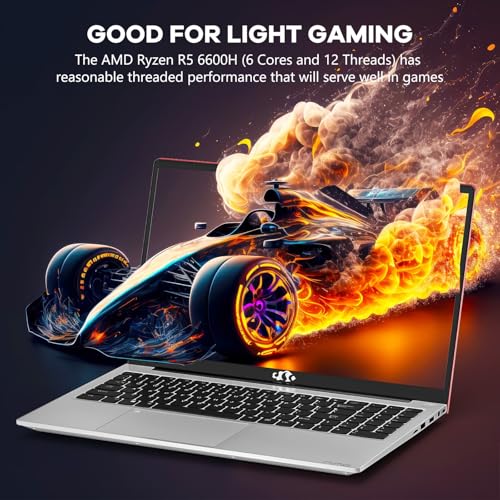 Image of NIMO AI Creator Gaming Laptop, 16GB RAM 1TB SSD AMD Ryzen 5 6600H 6 Cores | Beats R7 7730U, Radeon 660M Graphics, 100W Type-C, 15.6 inch FHD Win11 Computer for Video Editing Multitasking, 2-Yr Warranty