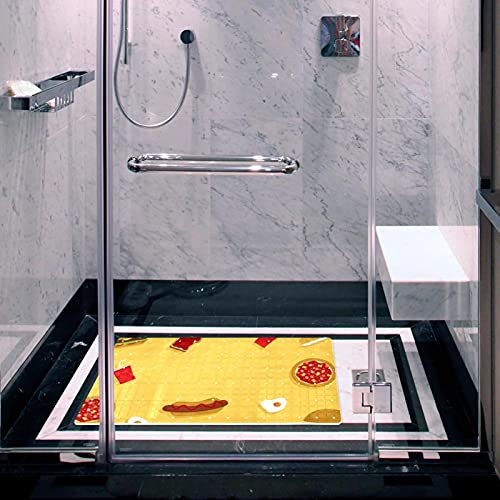 Tapis de bain antidérapant lavable jaune à ventouses pour douche - 7