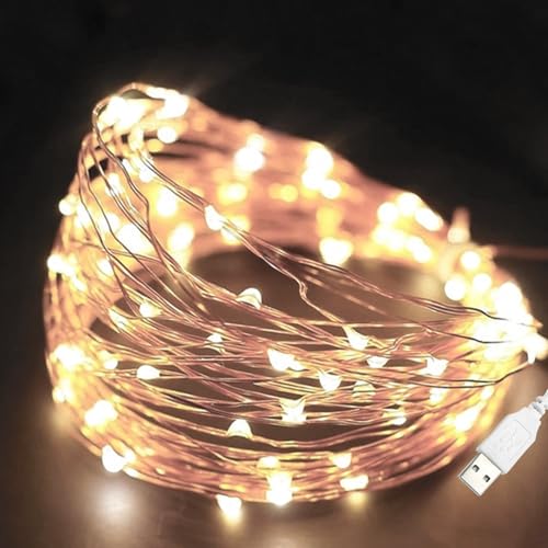 Image of NW USB String Light | USB Light | Decoration Copper USB Powered | 100 Led Light | 10 Meters Light Color- White (Pack of 2)