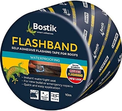 Bostik Flashband Self Adhesive Flashing Tape for Roofs, Colour: Grey, 150mm x 10m