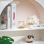 Geometric Tea Light Candle Holders - Wedding Centerpiece for Tables Morden Metal Votive Tealight Candles Stand with Glasses Coffee Home Room Decor Wedding Party Birthday Decoration, Gold 12 pcs - Image 4