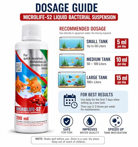 Image of Aquatic Remedies Micro Life S2 Beneficial Bacteria Liquid Bacterial Suspension for Quick Aquarium Maturation and Ammonia and Nitrite Removal (200 ML)