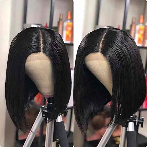 IVCoco 13X6 Lace Front Wigs Human Hair Wigs Pre Plucked Lace Frontal Wigs with Baby Hair 8 Inch Short Bob Wigs Brazilian Virgin Hair Straight Bob Wigs For Black Woman