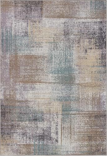 Tapis d'intérieur lavable avec motif patchwork abstrait moderne de 3x4,2m - 2
