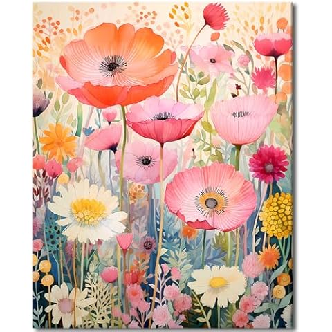 TUMOVO Paint by Number for Adults Flowers and Plants Paint Number Kits Floral Adults' Paint-by-Number Kits Color Paint by Number DIY Paint by Numbers Craft Kits for Adults, 16x20 Inch Cover