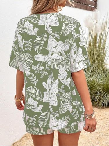 Image of GRECIILOOKS Co-ord Set for Women Stylish | Women Co-Ord Pajama Set | Stylish Night Dress & Beach Outfit | 2 Piece Printed Shirt & Shorts Loungewear | Comfortable Pajama Sets for Womens