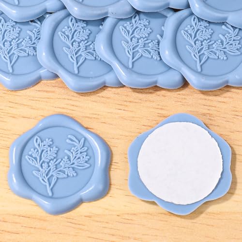 Autocollants sceau de cire eucalyptus bleu clair mariage