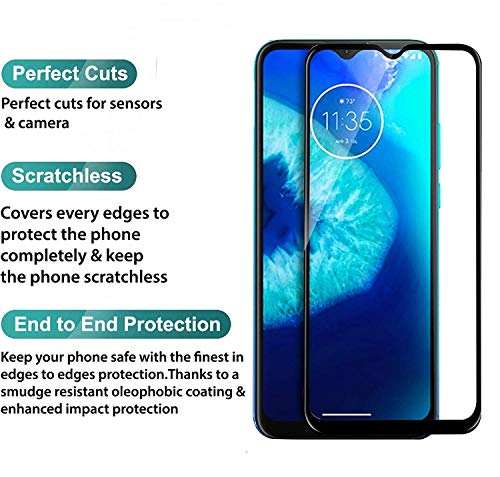 Image of Screen Protector for Motorola Moto E7 Power (Black) Tempered Glass Edge-to-Edge 6D Screen Guard With Installation Kit.
