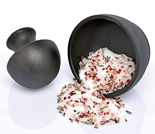 Zassenhaus Manu Cast Iron Mortar & Pestle, 4" X 3", Black #TOP4
