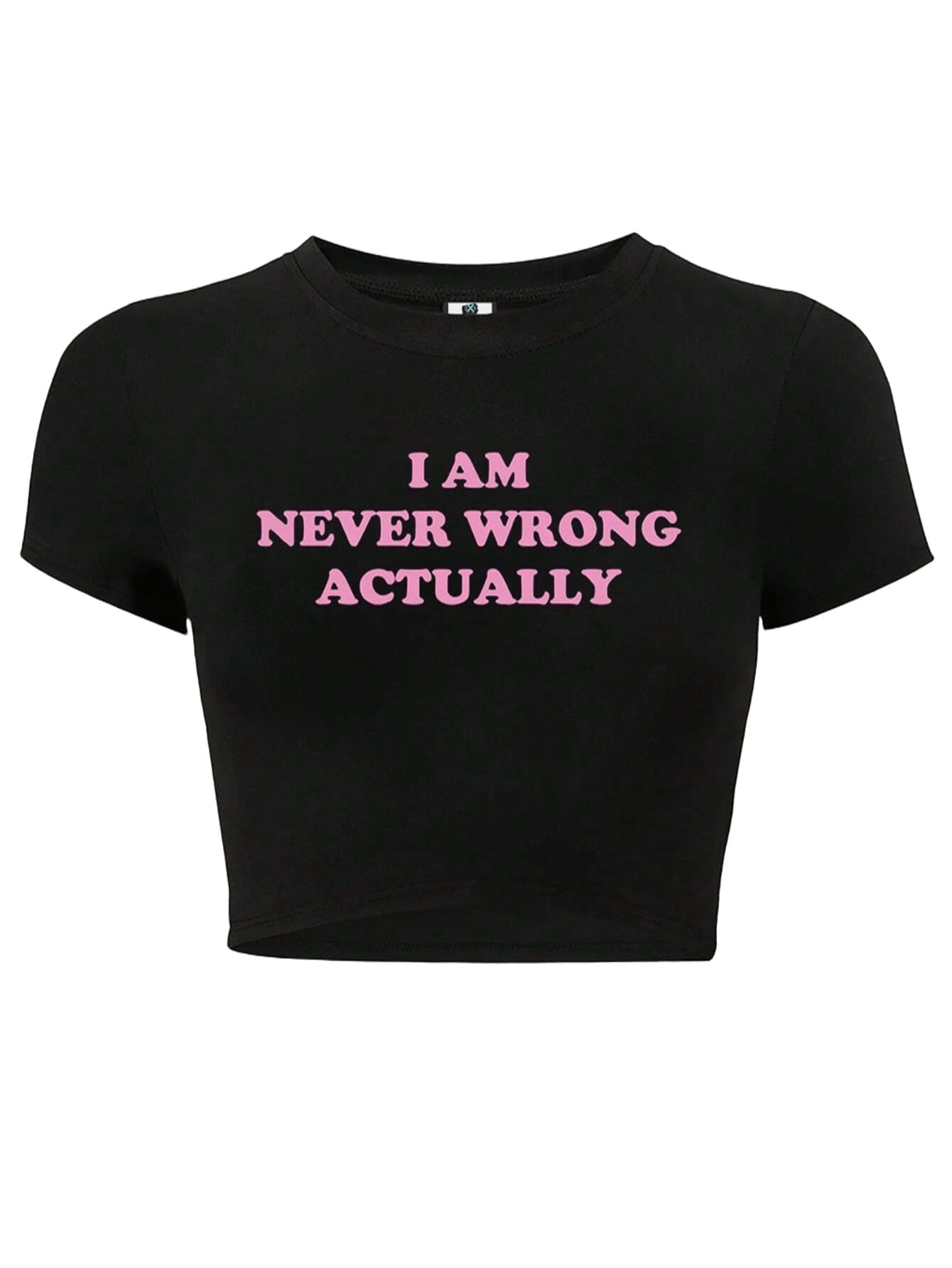 SXV STYLE Letter Printed Crop Top Slim Fit T-Shirt Passenger Princess Graphic Tees Women Tops (in, Alpha, XS, Regular, Black-Pink)