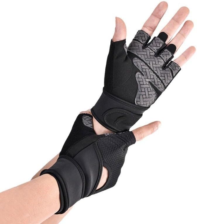 Indoor Lengthened Wrist Guard Pull-up Upward Yoga Dumbbell Fitness Nylon Gloves