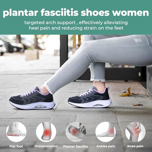 Image of Autper Plantar Fasciitis Shoes Women Walking Arch Support Tennis Casual Athletic Nurse Orthotic Sneakers for Foot Pain Relief