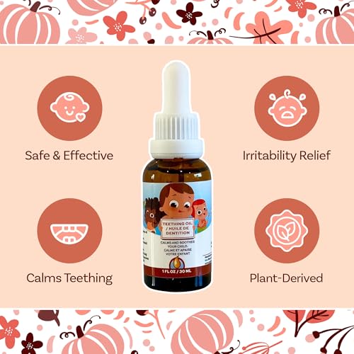 punkin butt teething oil for babies amber glass bottle with dropper natural teething relief for babies herbal infusion with chamomile clove amp peppermint daily use 1oz