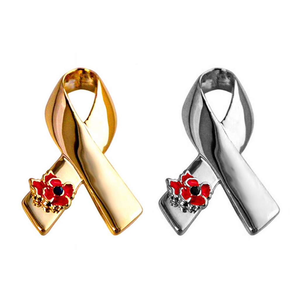 bifriend 2Pcs Bow Tie Poppy Flowers Brooches Pins for Birthday Veterans Day Remembrance Day Memorial Day Gift
