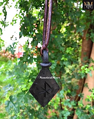 Hand Forged Iron Love Rune Pendant Viking Runic Amulet Nordic Pendant Talisman Necklace Norse Runes Jewelry4