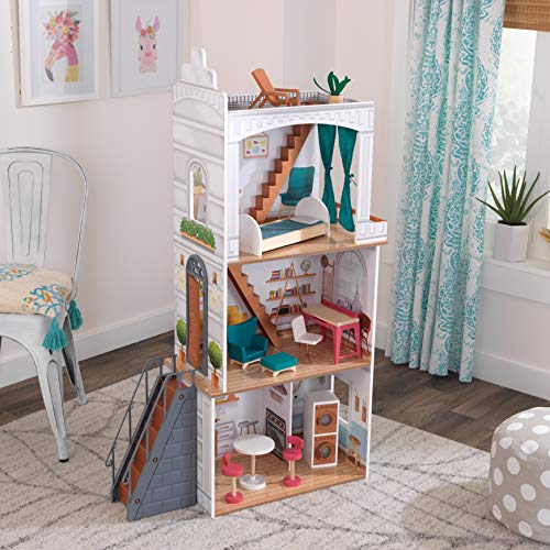 KidKraft 10238 Rowan Puppenhaus Dollhouse for 12" Dolls, Mehrfarbig, für 30 cm – Bild 3