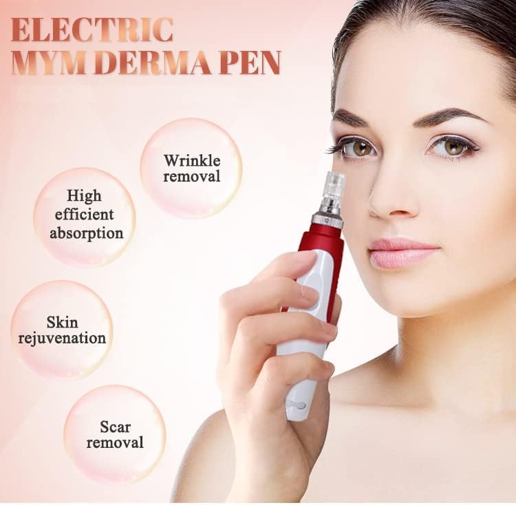 Image of Derma Pen with 2 Extra 12 Needles Cartridges Derma Pen | Mesopen for Anti Aging | Skin Facial Care | Skin Rejuvenation (N2-C WIRE)