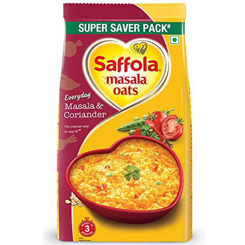 Image of Saffola Masala Oats, Veggie Twist, 1 kg + Saffola Masala Oats Masala and Coriander, 500g