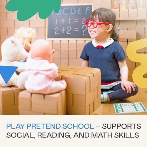 Image of Tiny Expressions Kids Pretend Play Notepads - 40 Pages Boarding Pass & 40 Pages Classroom Report Card Notepad - Travel Booking Agent and Teacher Imaginative Role Play - Playtime Activity Sheets