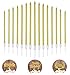 Produktbild YFOX 24 Geburtstagskerzen zum Dekorieren von Kuchen und Geburtstagsfeiern,Ruhestandsfeiern (Gold)