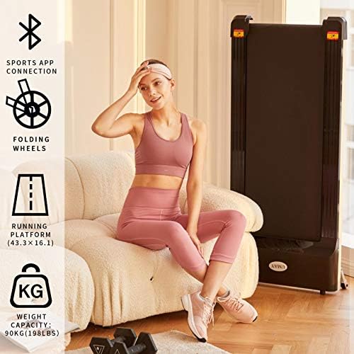 UMAY Under Desk Treadmill for Home & Office with Foldable Frames, Walking Jogging Machine Small Flat Treadmill Machine with Low Noise & Sports App for Small Spaces